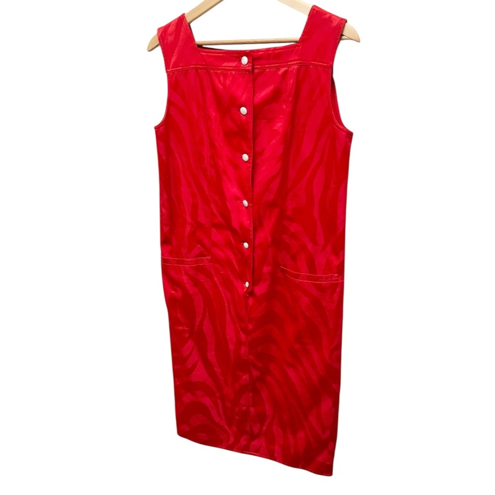 Valentino Boutique Vintage '80s Red Buttoned Shift Dress - Picture 4 of 14